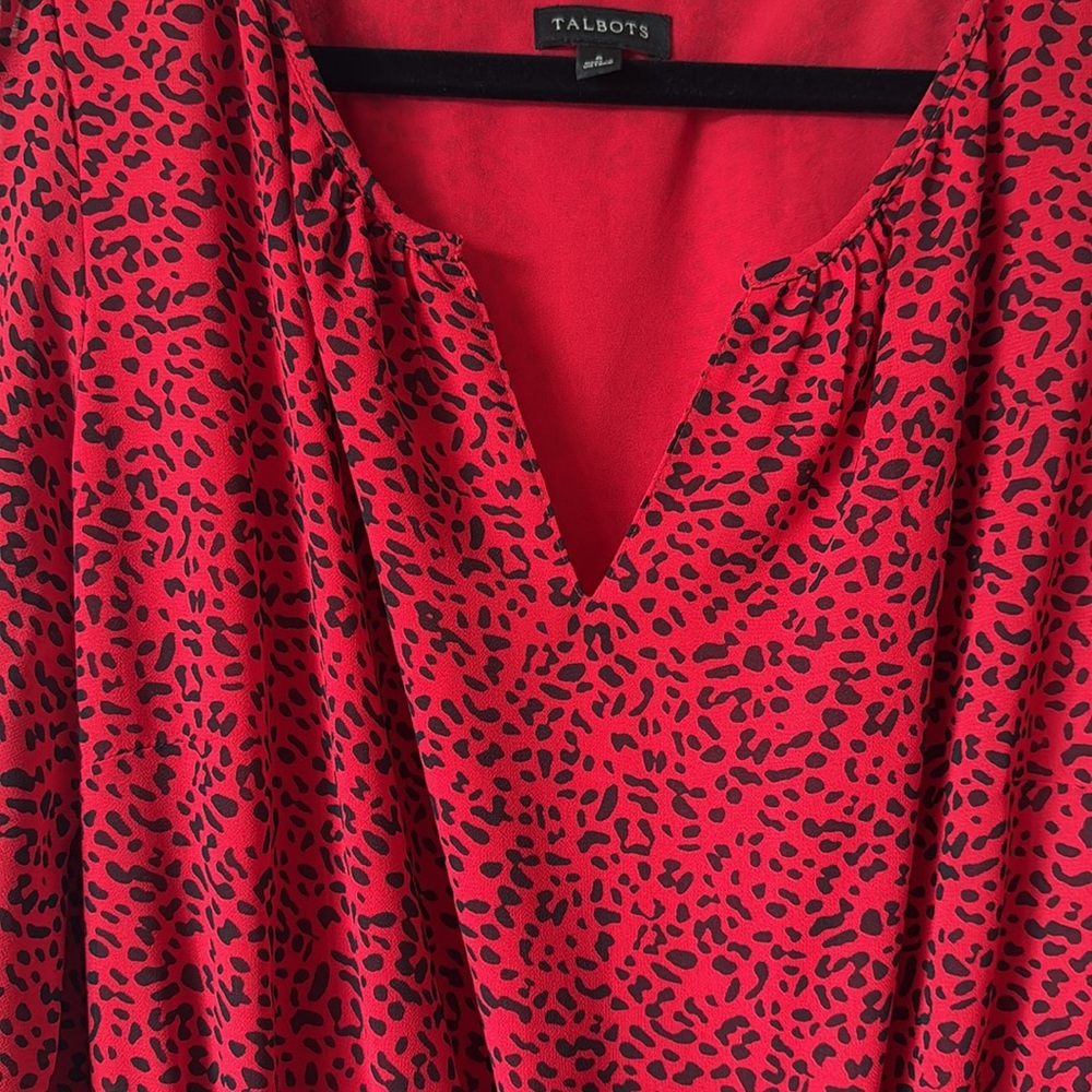 Talbots Red and Black Long Sleeve Dress NWOT - Picture 5 of 6